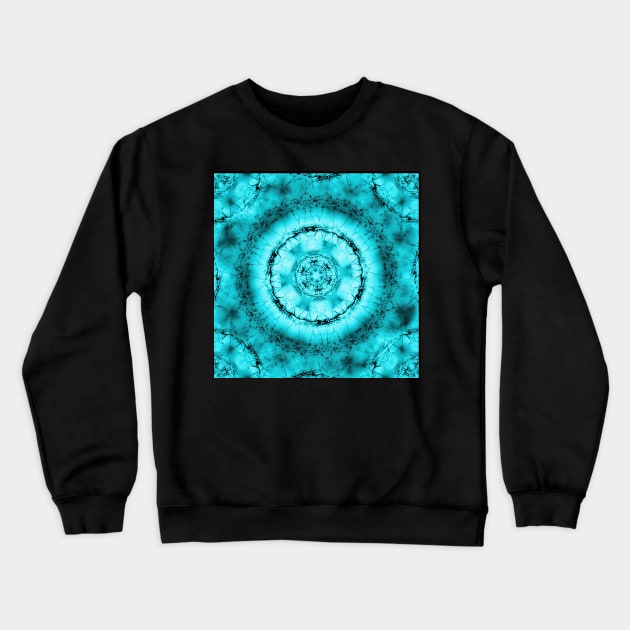 Sacred kaleidoscope in teal blue Crewneck Sweatshirt by hereswendy